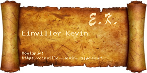 Einviller Kevin névjegykártya